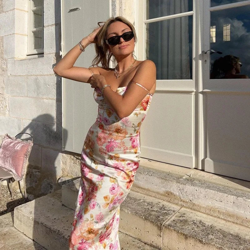 FLORAL CUT-OUT PRINT DRESS