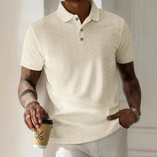 TEXTURED KNIT POLO SHIRT