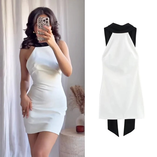RHINESTONE HALTER DRESS