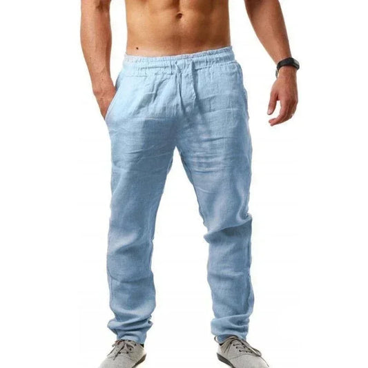 REGULAR FIT LINEN PANTS